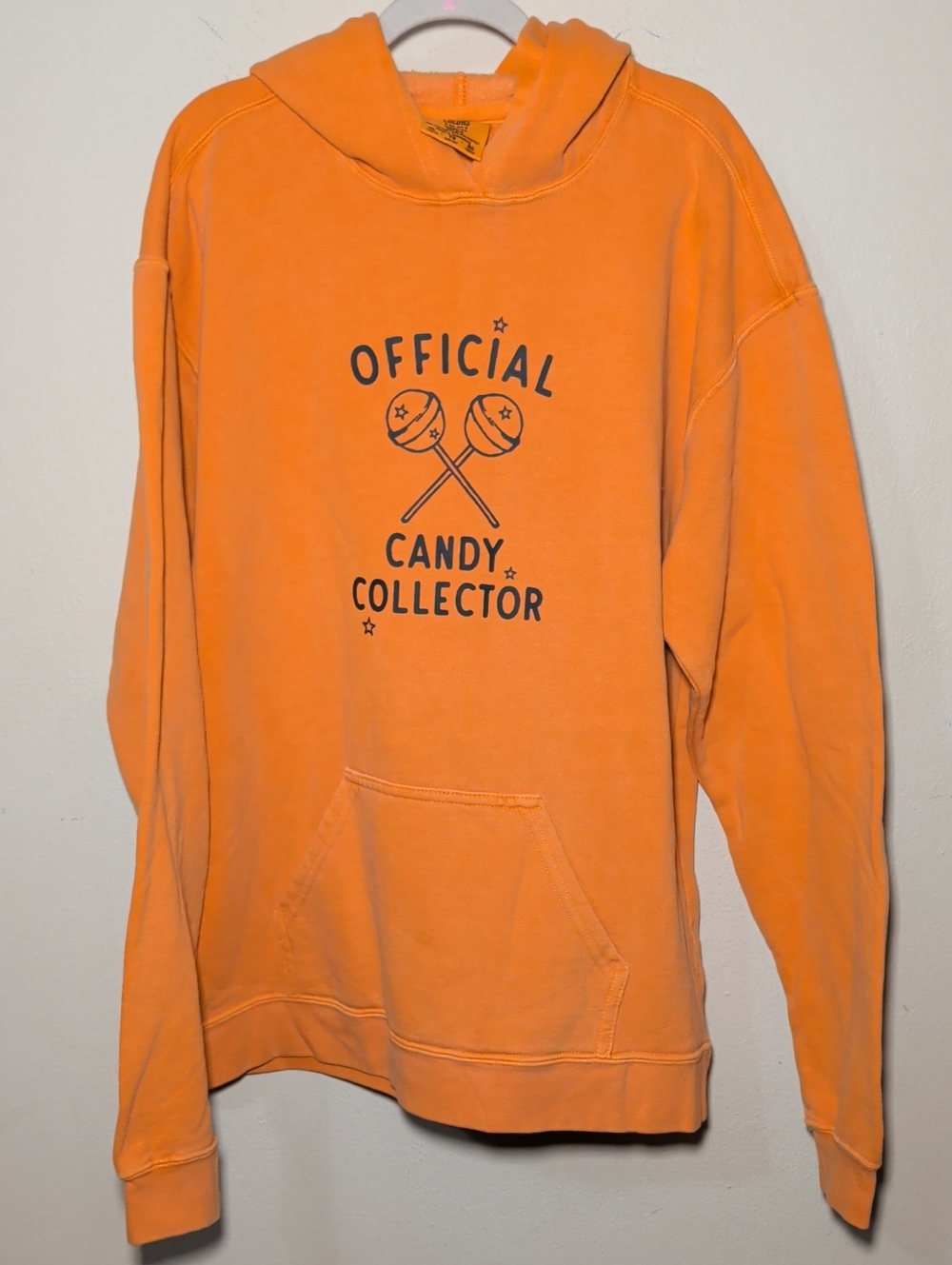 Comfort Colors Official Candy Collector Halloween Hoodie Orange Black Youth XL